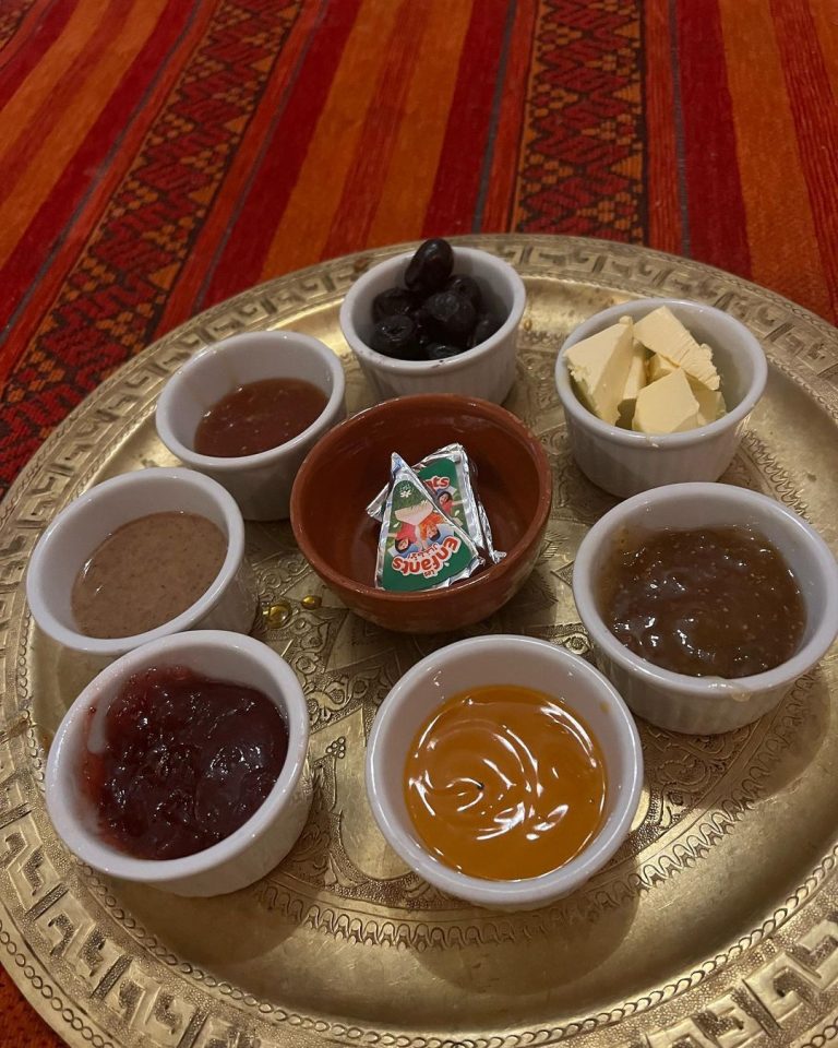 Breakfast in the Moroccan Sahara Desert