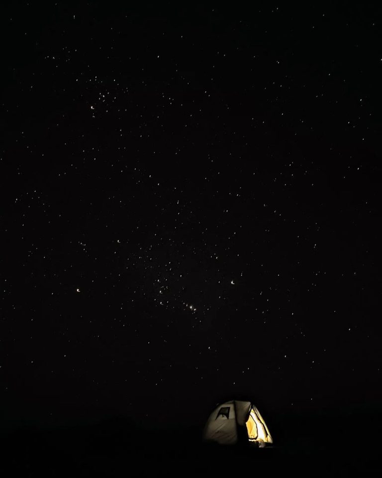 Camping under the shining stars