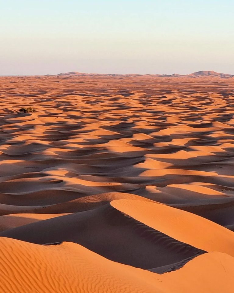 In the middle of the Morocco Sahara Desert